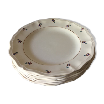 6 assiettes plates sarreguemines digoin  - modèle arromanches