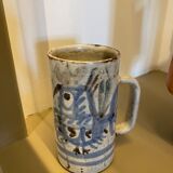 Ceramic pitcher signed Maunier