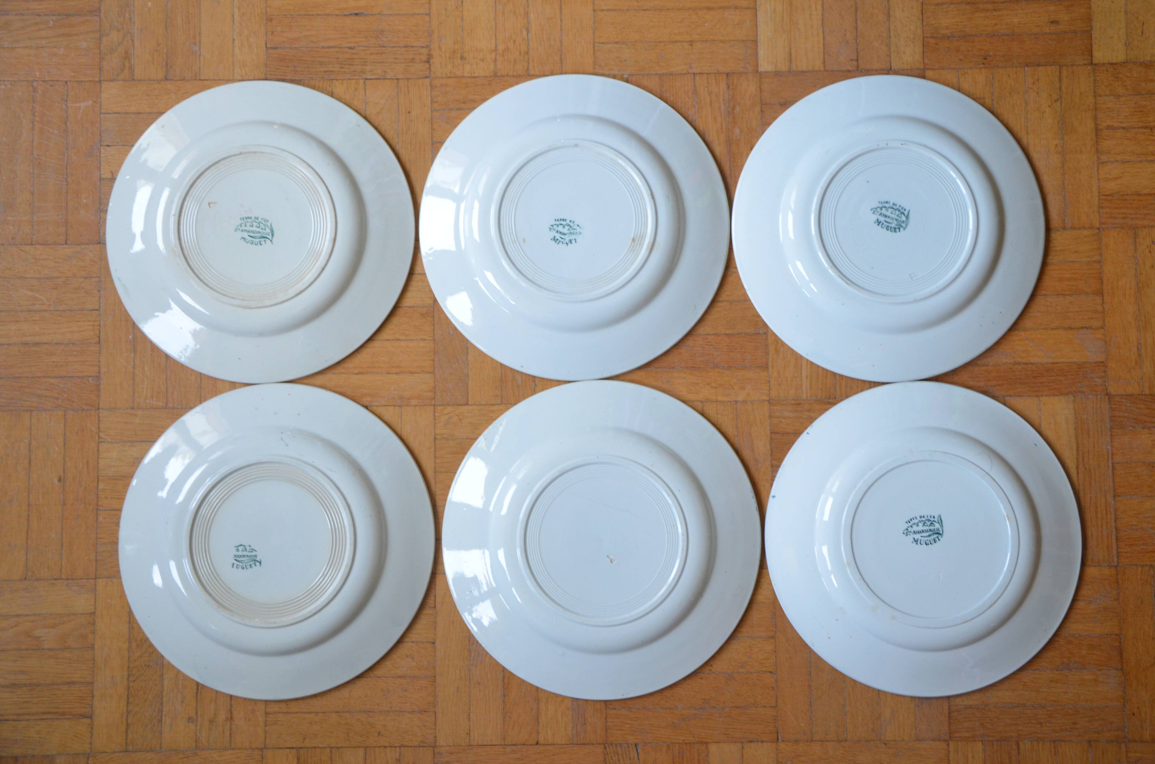 Lot of 6 plates L'Amanidnoise, Muguet collection