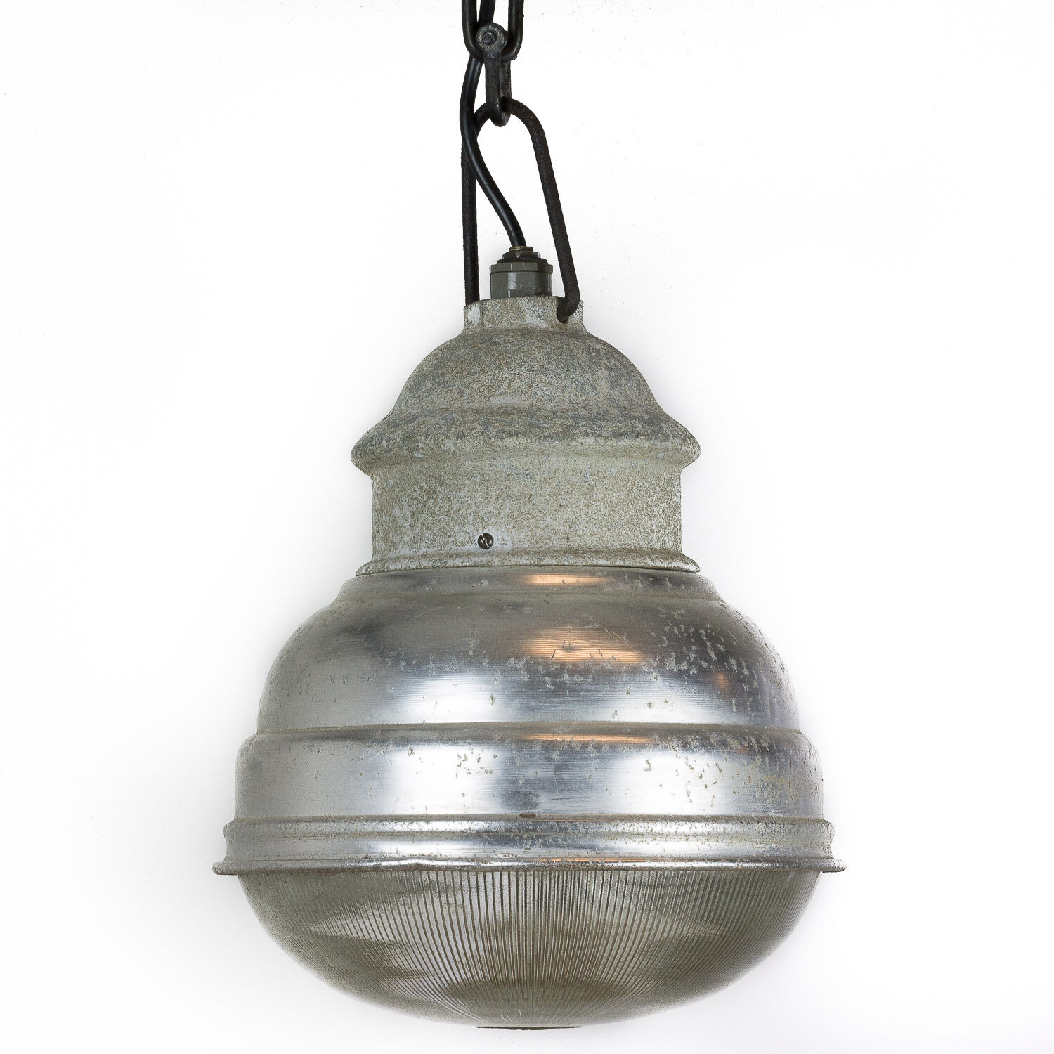 Glass industrial hanging lamp