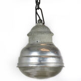 Glass industrial hanging lamp