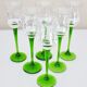 Service à liqueurs, verre soufflé, signé Portieux, 1 carafe & 6 verres sur pieds