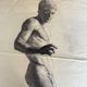 Academic nude charcoal drawing in Antique by Berger dit Lheureux Biloul