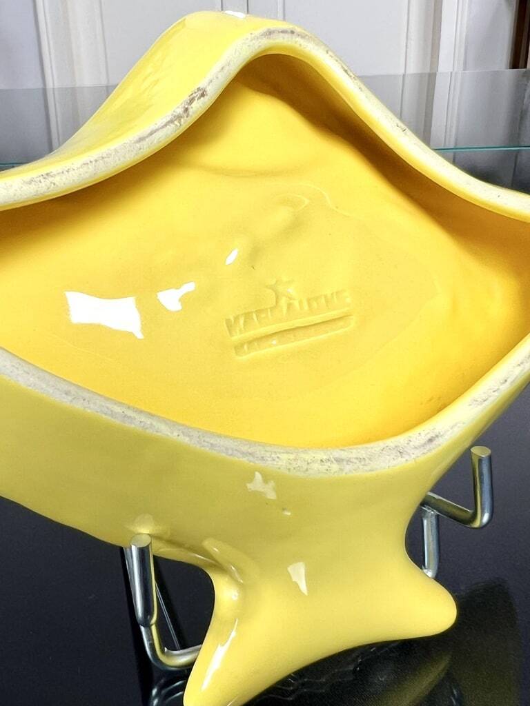 Soap Holder - Pair - Yellow Earthenware - Vintage Fish Bathroom Accessory