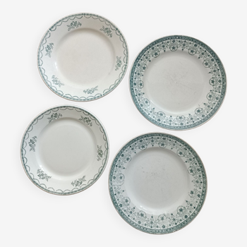 Lot de 4 assiettes terre de fer dépareillées