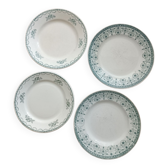 Set of 4 mismatched iron earth plates