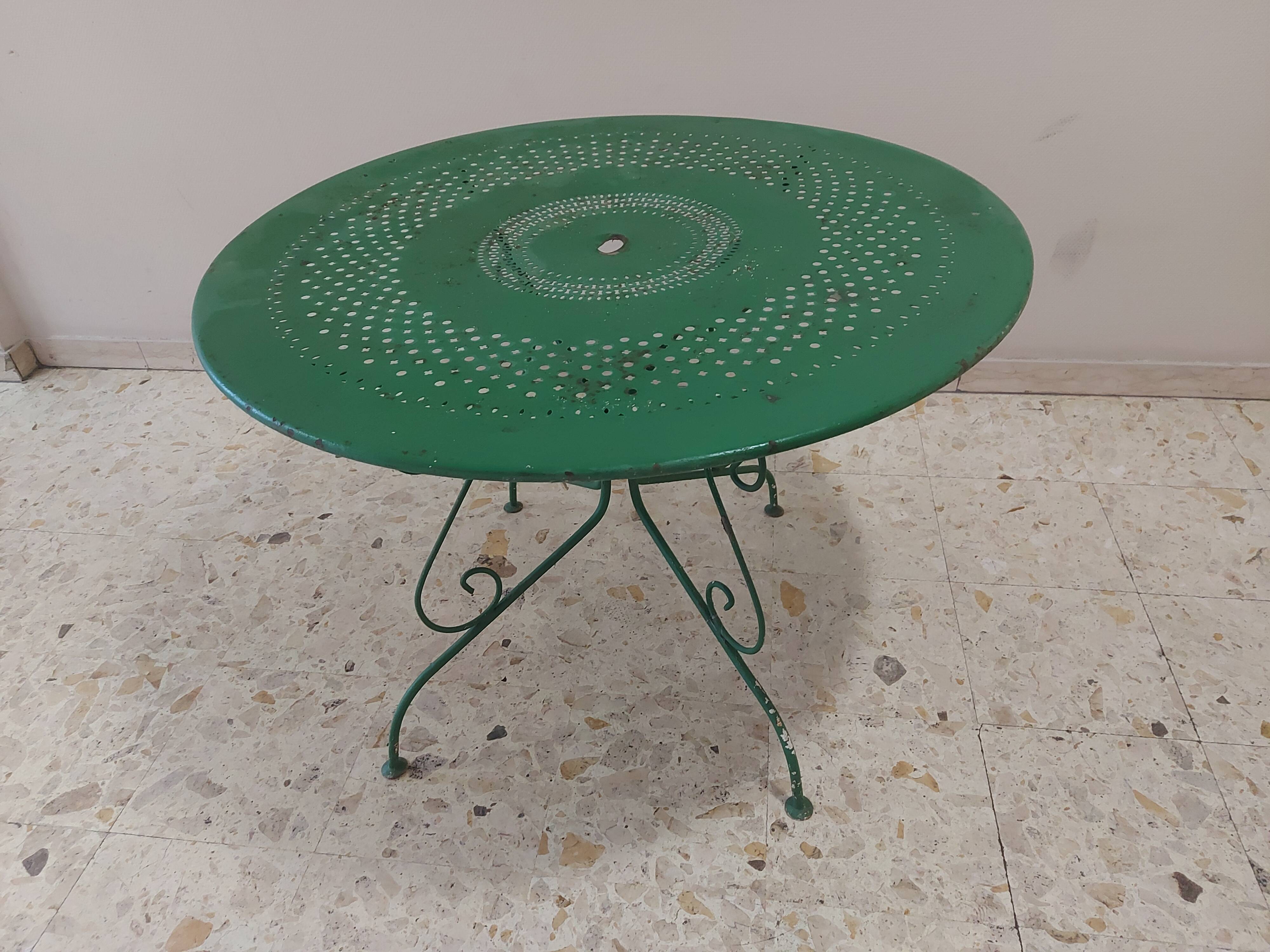 Old metal garden table