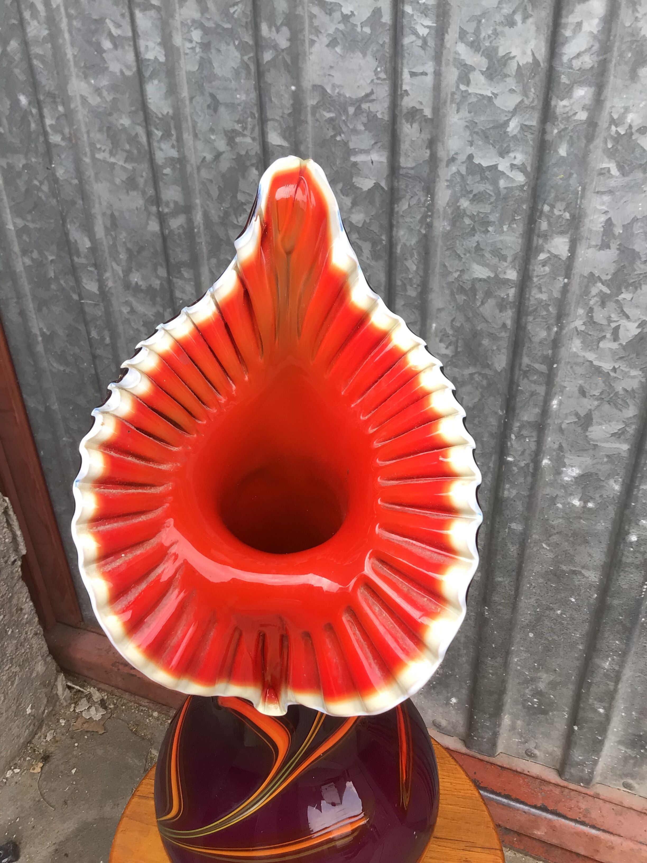 Spectacular Vase Murano vintage Shell 1950 blown