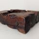 Brutalist vintage ashtray from the 1960s, carved wood.
