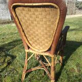 Fauteuil enfant en rotin et bambou ancienne