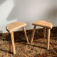 Paire de tabourets  bois brut