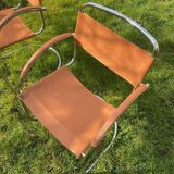 Pair of chrome armchairs, vintage circa 70