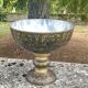 Ornate Floral Pedestal Champagne Cooler, brass ice bucket