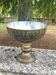 Ornate Floral Pedestal Champagne Cooler, brass ice bucket