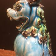 Chien de Foo Japon en céramique bleu