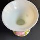 Vase Napoleon III in white opaline with floral decoration with gilding