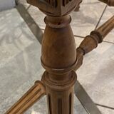 Bureau 1 tiroir en bois massif chêne pieds tournés et sculptés 89x62cm