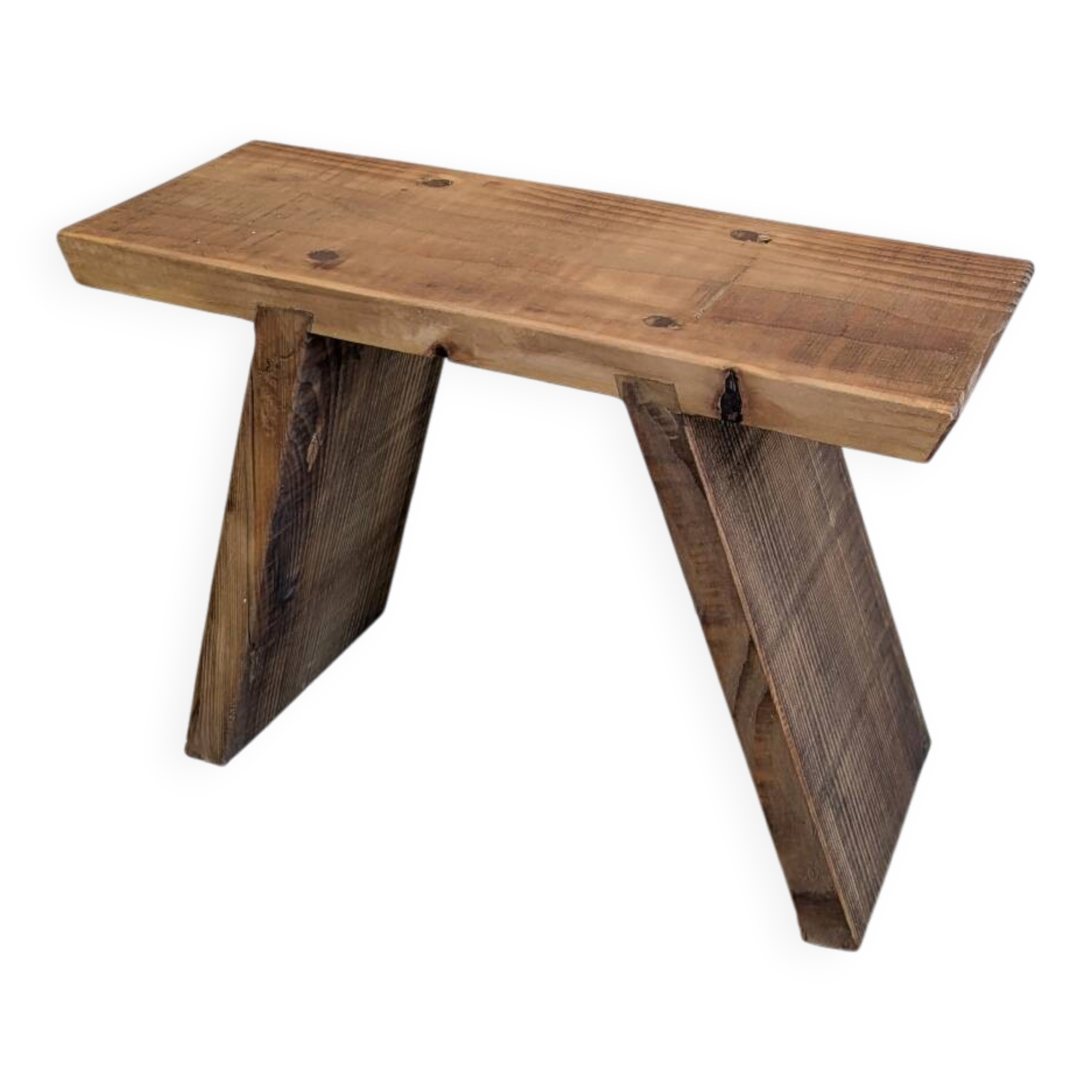 Banc / tabouret vintage bois ancien bohème