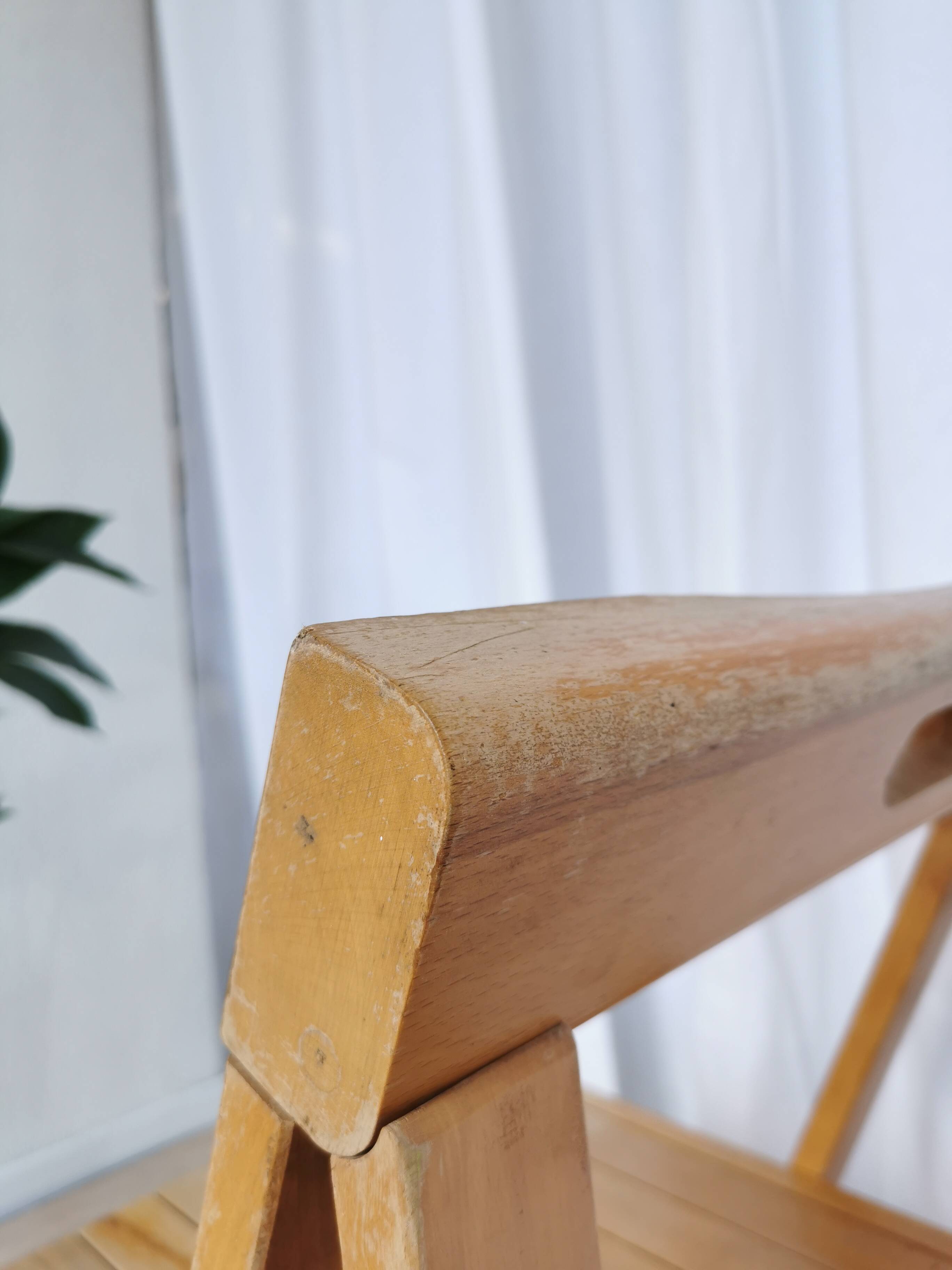 Vintage Trieste Folding Wooden Chair by Aldo Jacober, 1970s