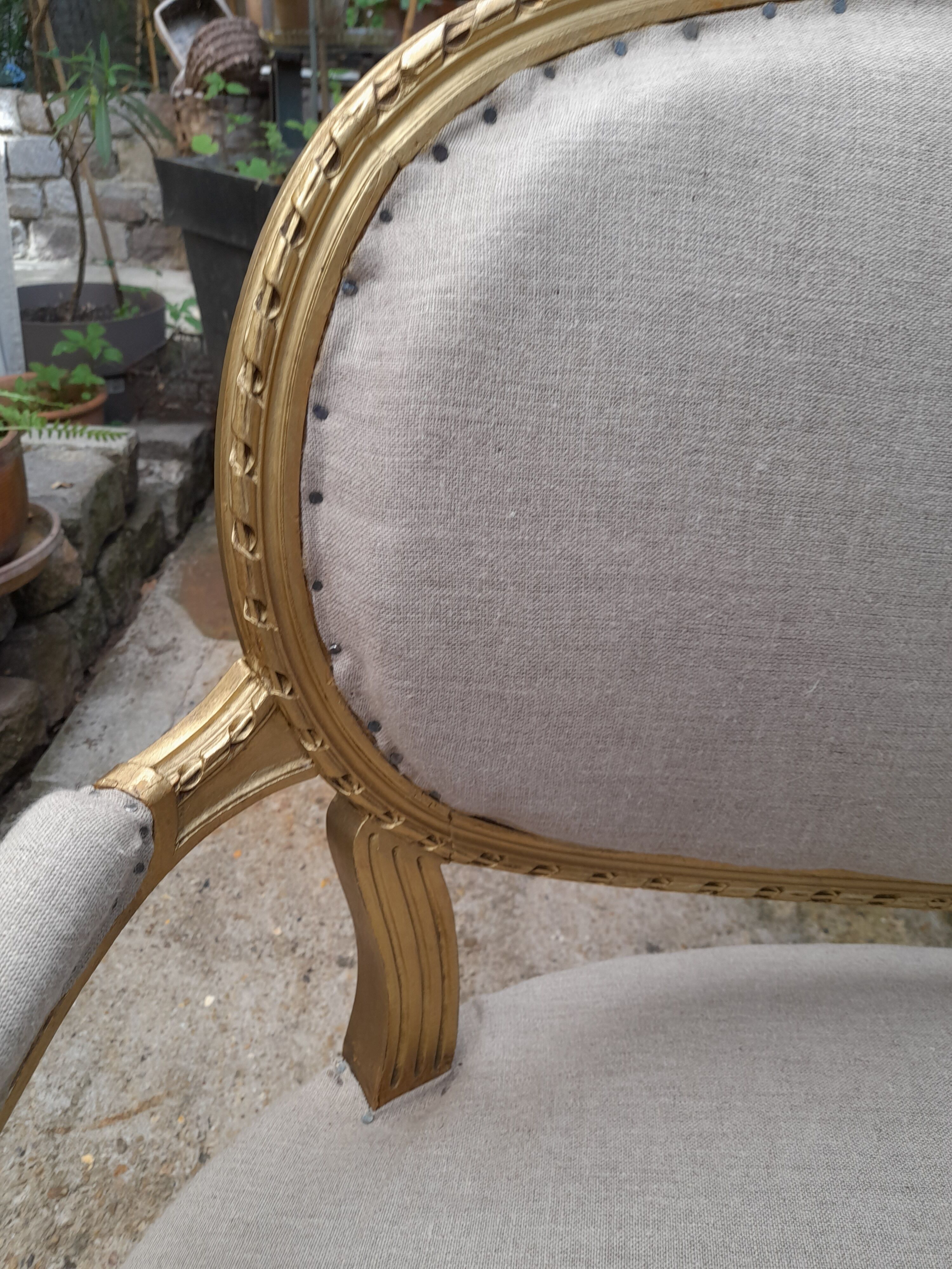 Two-seater bench wood fabric