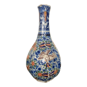 Polychrome vase eighteenth century in Delft earthenware