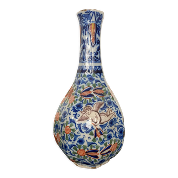 Vase polychrome XVIIIeme en faïence de Delft