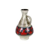 West germany vase dumler breiden red beige collector's item 21cm