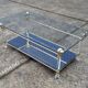 Table basse double plateau en verre et miroir vintage