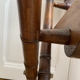 Set of three folding officer chairs wood and leather