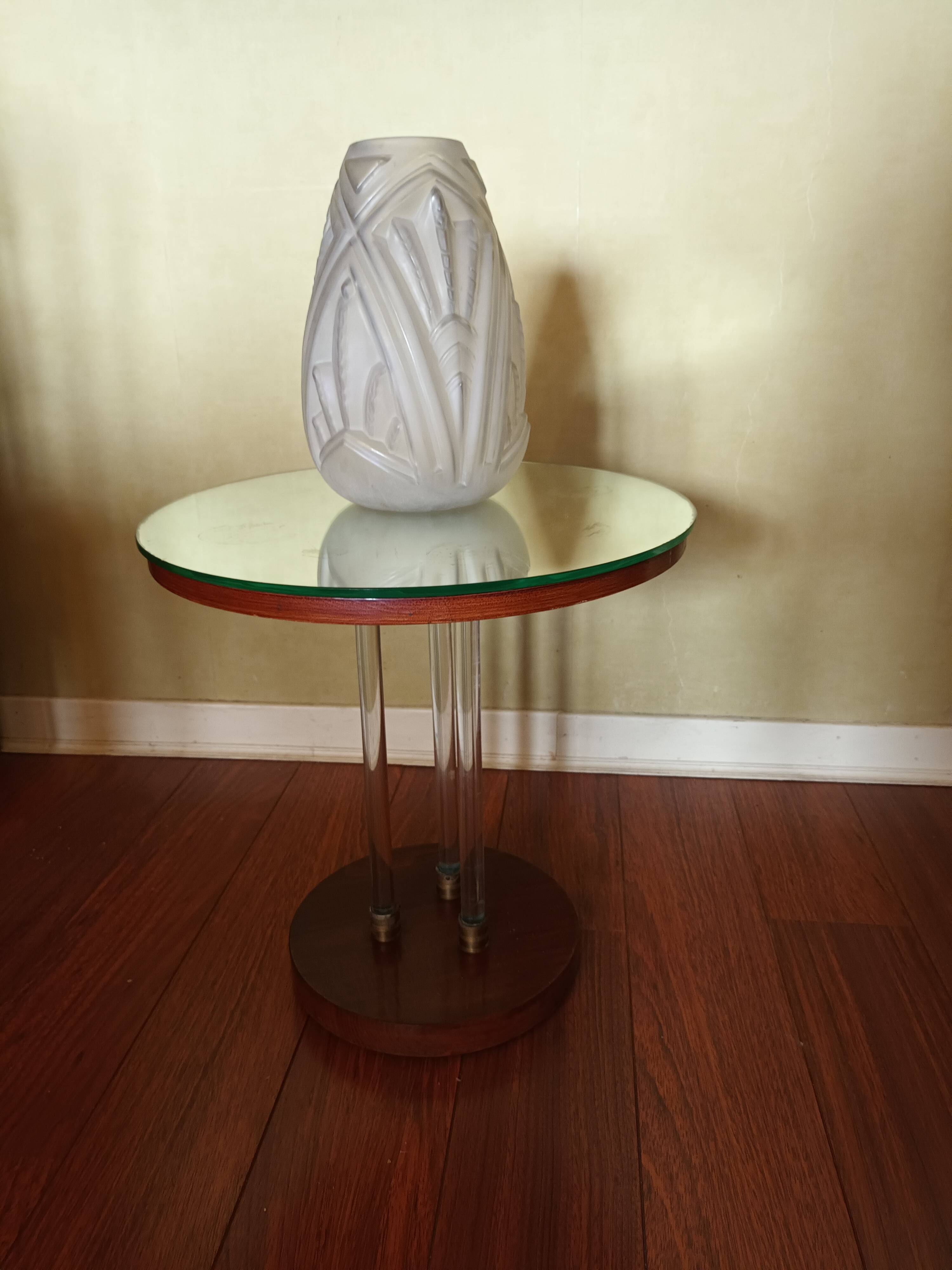 Art Deco pedestal table attributed to Jacques Adnet