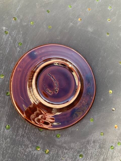 Coffee or tea service in enameled ceramic by Marius Giuge, artisan potter in Vallauris,