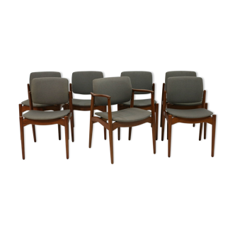 Série de 6 chaises et un fauteuil  Erik Buch for Orum Mobler, 1960s