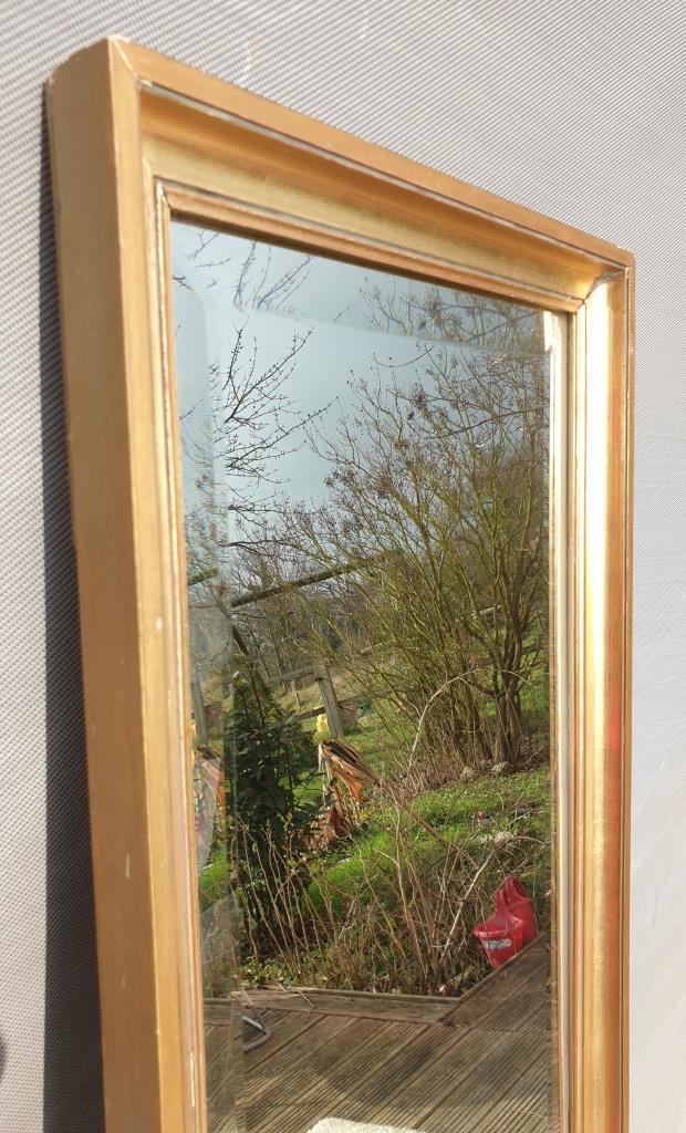 Beveled mirror gilded frame 140x42
