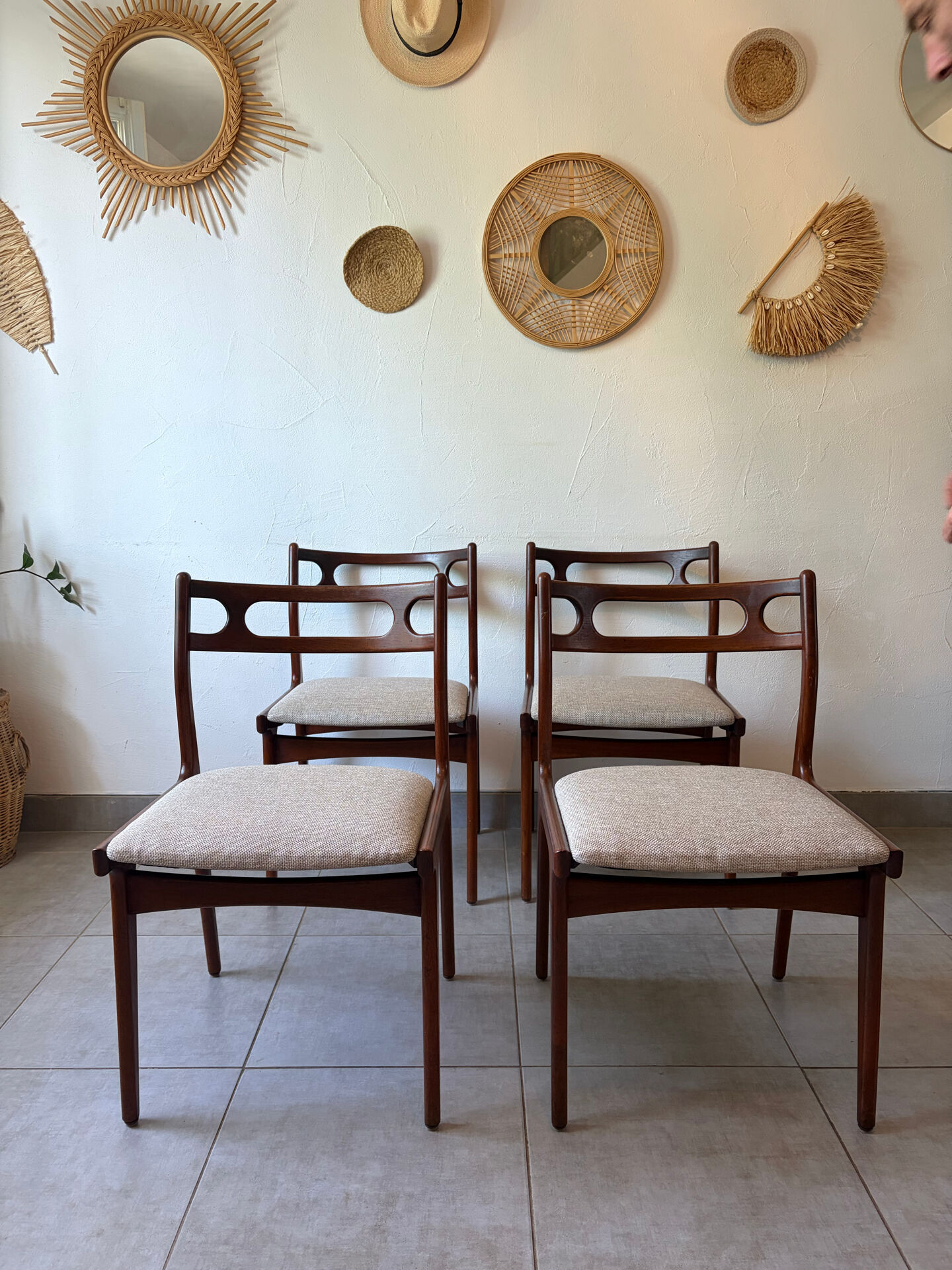 4 Scandinavian teak chairs Samcom Andersen Johannes