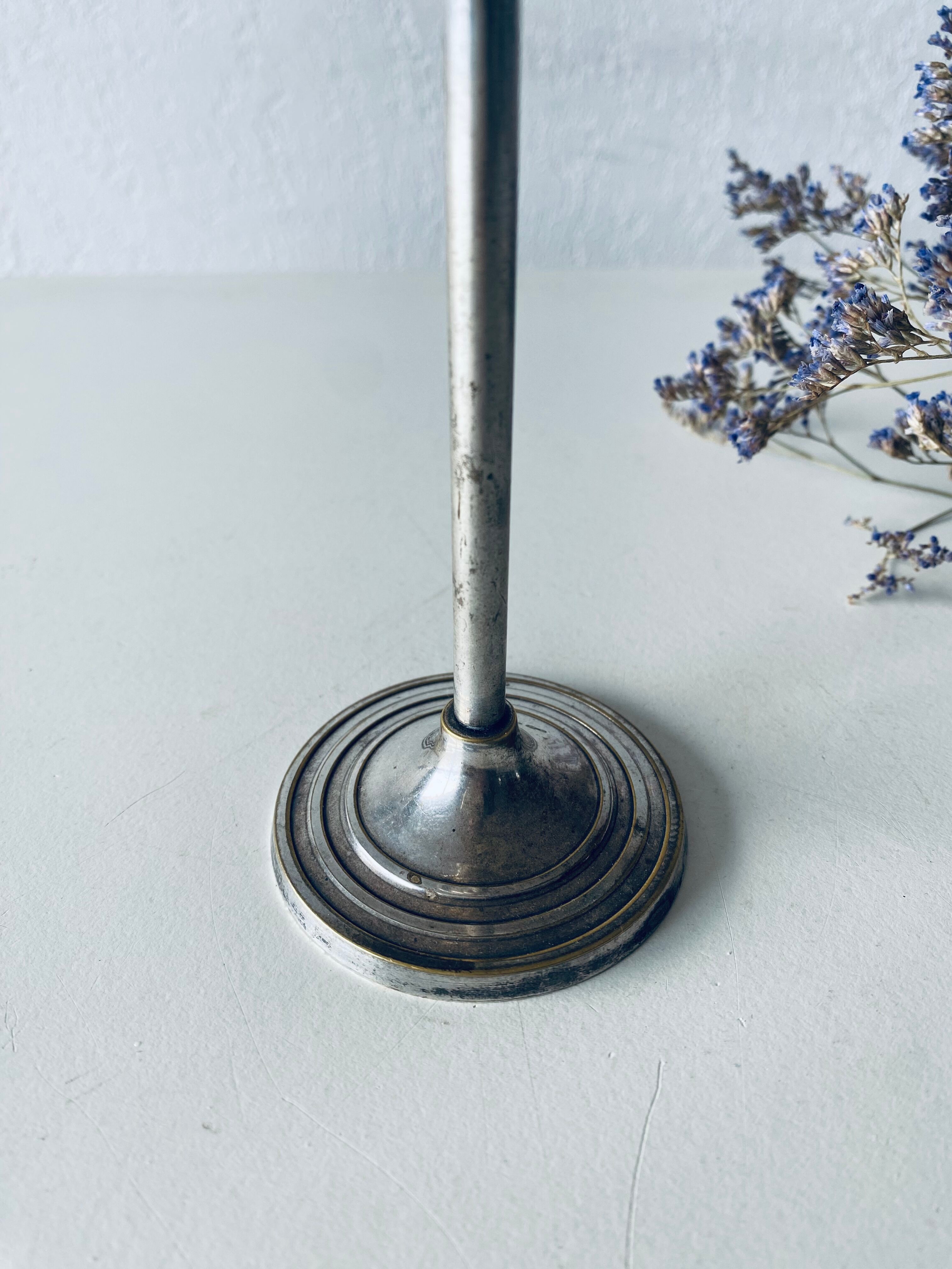 Twisted silver candle holder