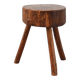 Rustic Oak Tripod Stool with Chunky Round Wooden Seat, France, circa 1920