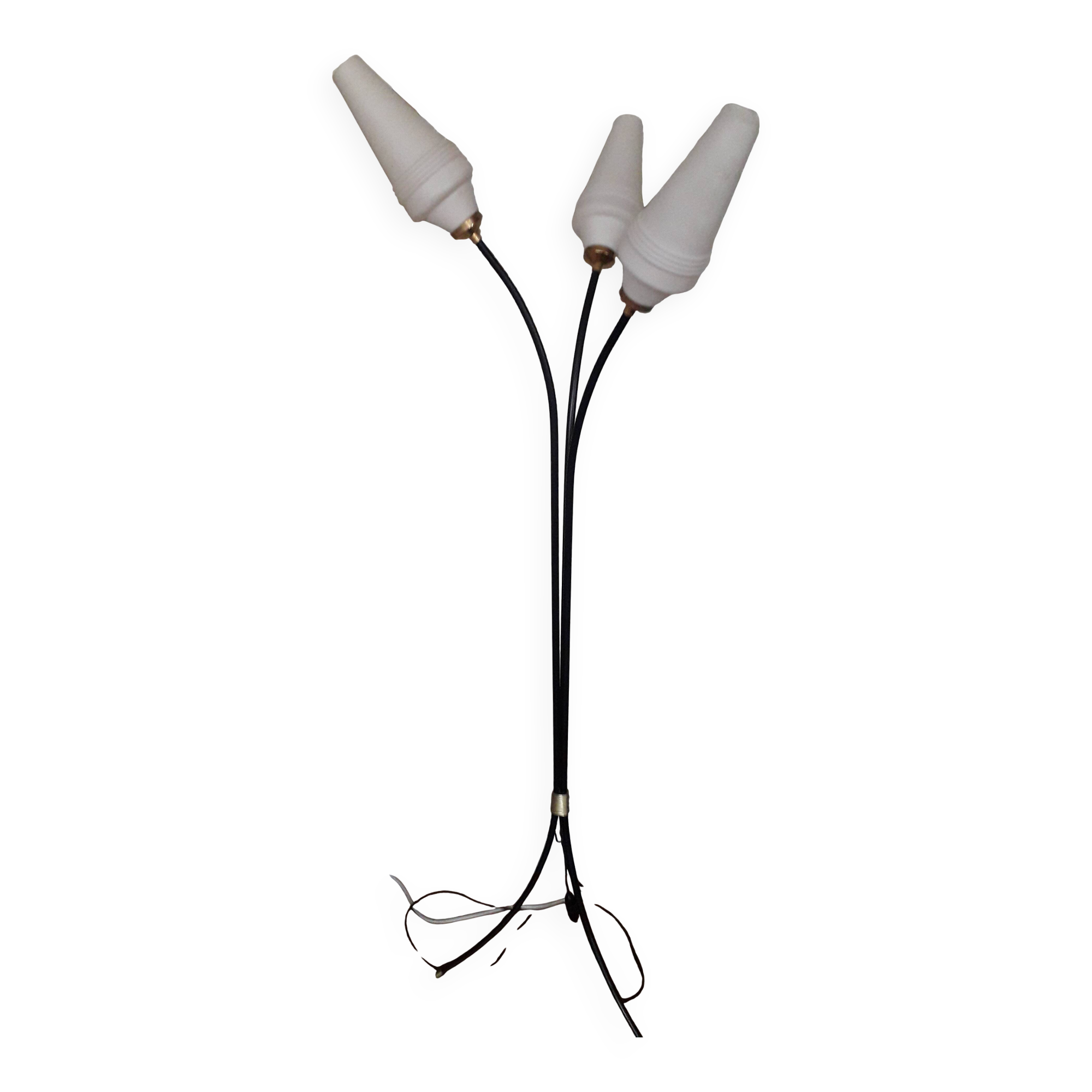 1950s metal tripod floor lamp