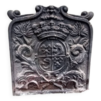 Plaque de cheminée en fonte aux armes du dauphin de france