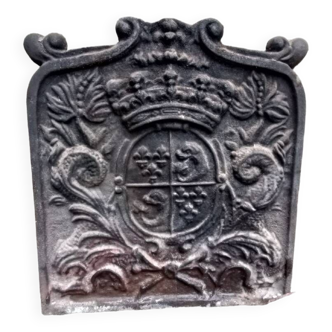 Cast iron fireback with the arms of the dauphin of France