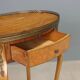 Small antique walnut and metal table, Italy, 20th century.