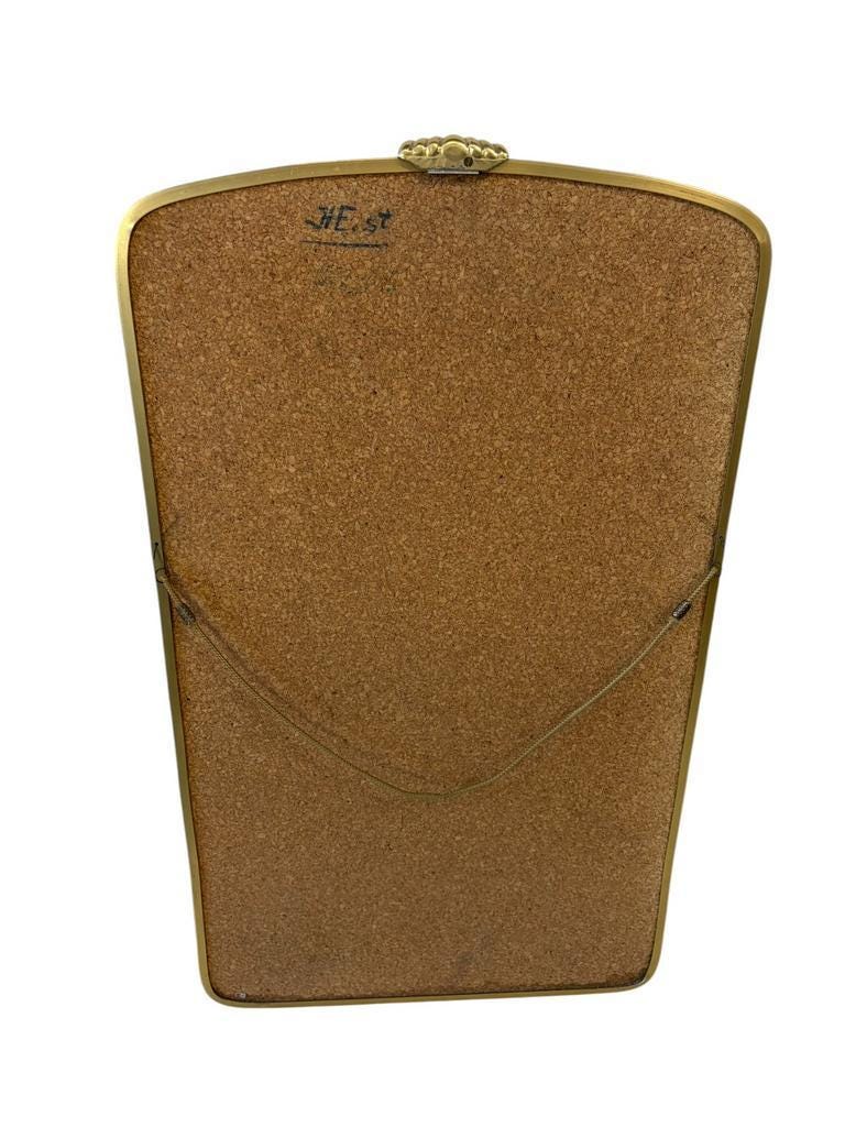 Vintage gold mirror / wall mirror with diamond pattern