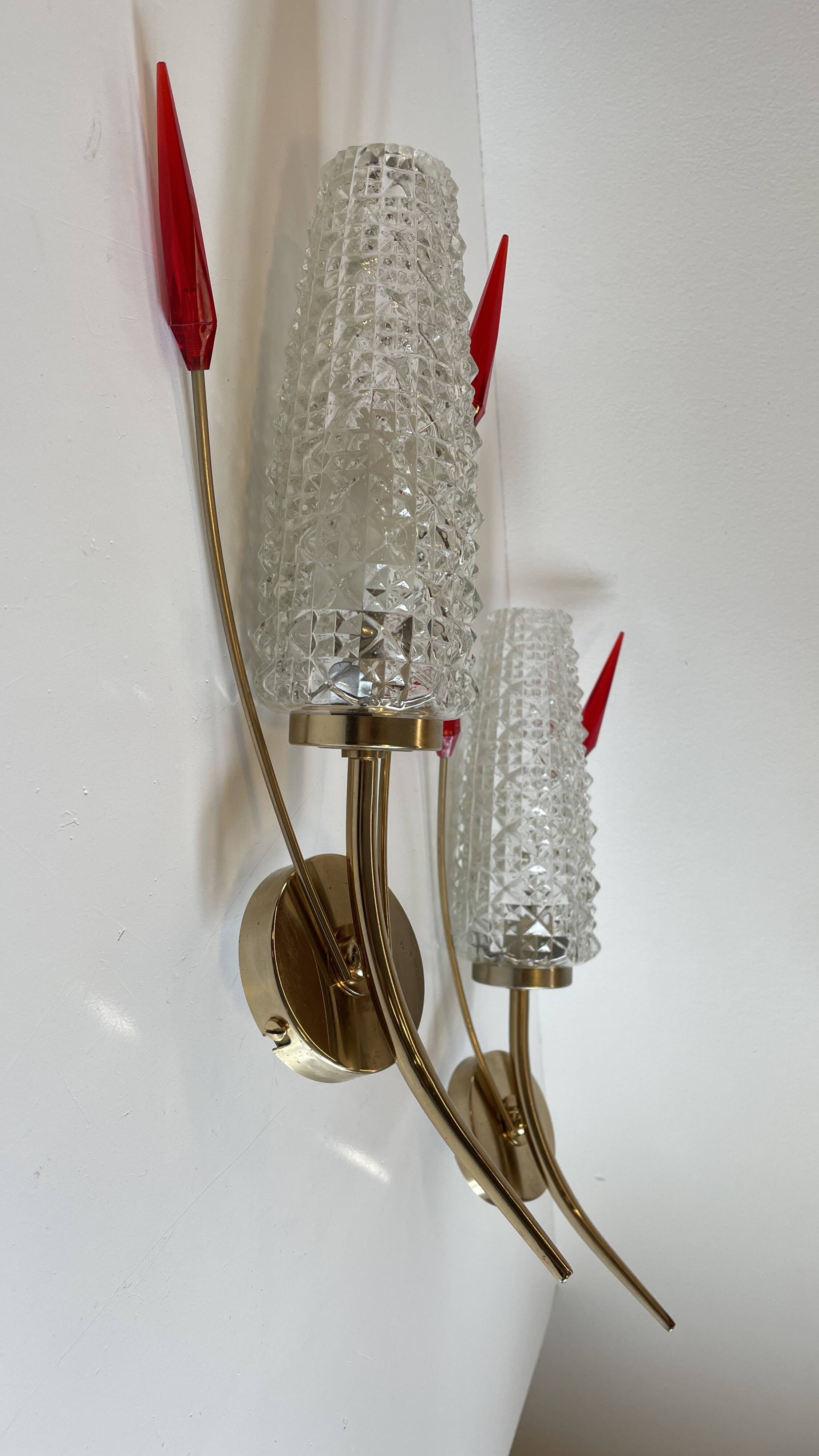 Pair of retro 60s wall lights