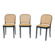 3 chaises Hoffmann Prague 811 en cannage d'après Thonet
