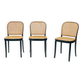 3 Hoffmann Prague 811 cane beantwoord chairs after Thonet