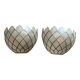 Pair of vintage capiz shell wall lights half moon 1950s 1960s