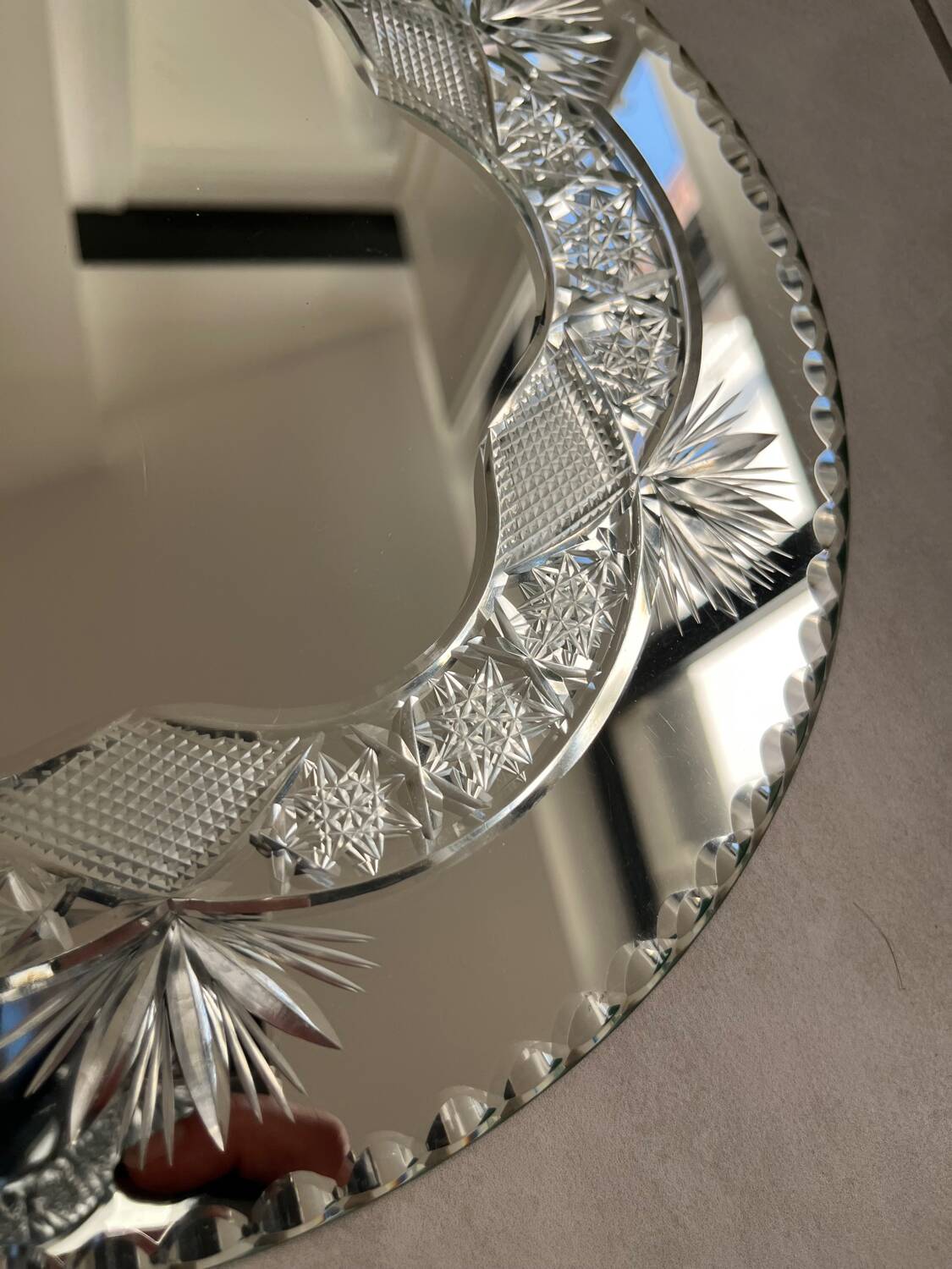 50s chiseled table mirror, Diam 30cm