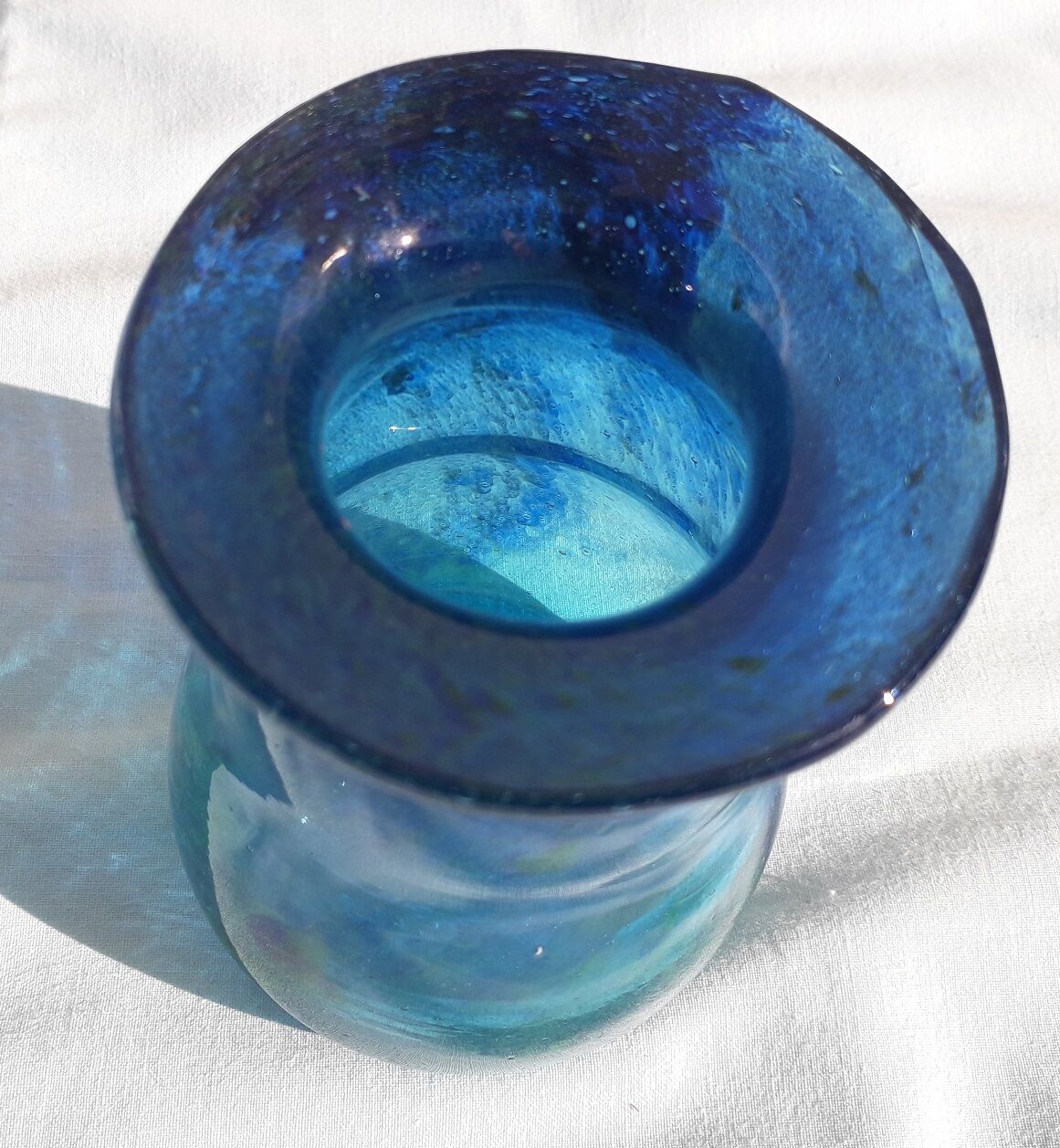 Glass blue vase
