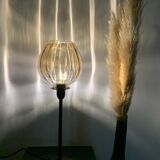 Table lamp with a round ridged lampshade vintage