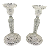 Pair of candlesticks, cut glass