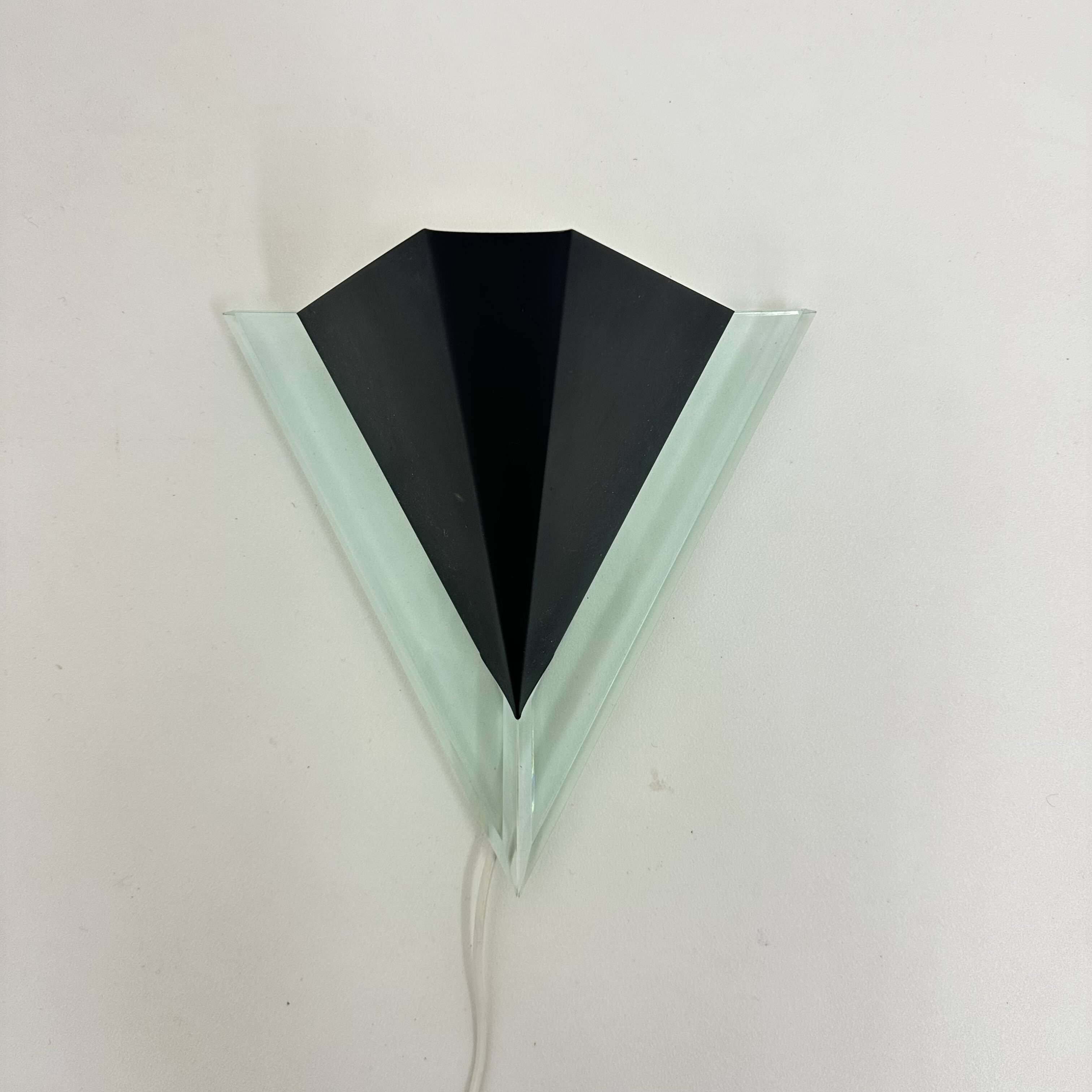 Massive Belgium post modern wall lamp , 1980s